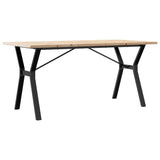 Dining Table Y-Frame 140x80x75.5 cm Solid Wood Pine and Steel 3282786