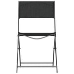Folding Outdoor Chairs 4 pcs Black Steel and Textilene 318767