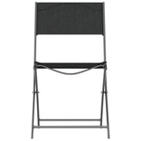 Folding Outdoor Chairs 4 pcs Black Steel and Textilene 318767