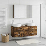 Bathroom Furniture Set 4 pcs Smoked Oak 3407107