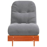Futon Sofa Bed with Mattress Wax Brown 60x206x11 cm Solid Wood Pine 846748