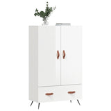 Highboard High Gloss White 69.5x31x115 cm Engineered Wood 828206