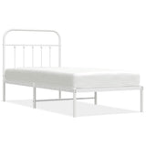 Metal Bed Frame without Mattress with Headboard White 90x190cm 352619