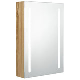 LED Bathroom Mirror Cabinet Oak 50x13x70 cm 326499