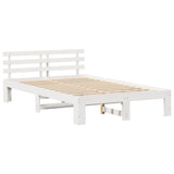 Bed Frame with Headboard White 140 x 190 cm Solid Pine Wood 872615