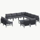 Garden Sofa Set Anthracite Steel 3379035