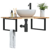 Basin Shelf Wall Mounted Steel and Solid Wood Acacia 3302889