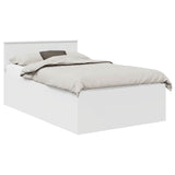 Bed Frame with Headboard White 135 x 190 cm Engineered Wood 3408585