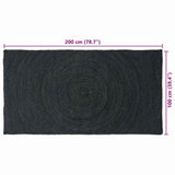 Area Rugs Dark Grey 100 x 200 cm Jute 42010560