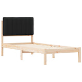 Bed Frame with Upholstered Headboard Black 75 x 190 cm 878091