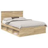 Bed Frame with Headboard Sonoma 140 x 200 cm Solid Pine Wood 3411003