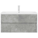 2 Piece Bathroom Furniture Set Concrete Grey Engineered Wood 3324916