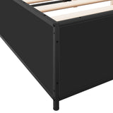 Bed Frame Black Engineered wood, steel Double Durable 3279842