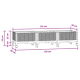 Garden Planter with Wheels Blue Grey 120 x 40 x 33 cm PP 3423043