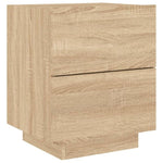 ZNTS Bedside Cabinet with LED Lights Sonoma Oak Engineered Wood 836739