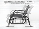 Outdoor Garden Glider Chair, Metal Frame Single Armchair Swing Seater w/ Breath Mesh Fabric Seat, T3398P325088