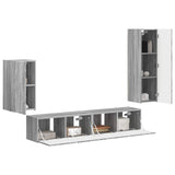 TV Cabinet Set Wall-mounted 4 pcs Grey Sonoma Engineered Wood 3409012