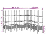Garden Planter with Trellis White 200x160x142.5 cm PP 367974