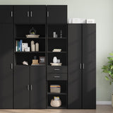Slim Storage Cabinet Black 45x42.5x225 cm Engineered Wood 3281295