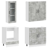 Kitchen Unit KALMAR 8 pcs Concrete Grey Engineered Wood 3438384