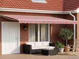 Electric Retractable Awning Red and White 4.5 x 3 m 3421854