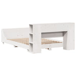 ZNTS Bed Frame without Mattress White 140x200 cm Solid Wood Pine 3323651