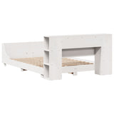 ZNTS Bed Frame without Mattress White 140x200 cm Solid Wood Pine 3323651