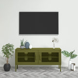 TV Cabinet Olive Green 105x35x50 cm Steel 336234