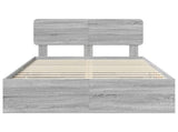 Bed Frame with Drawer Grey Sonoma 120 x 190 cm Engineered Wood 3412211