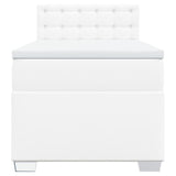 Box Spring Bed with Mattress White 90x190 cm Faux Leather 3286101