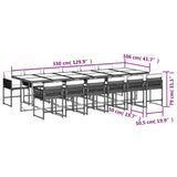 13 Piece Garden Dining Set with Cushions Beige Poly Rattan 3211486