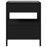 ZNTS Coffee Table with Infinity LED Black 40x40x51 cm 847717