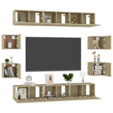 10 Piece TV Cabinet Set Sonoma Oak Engineered Wood 3078962