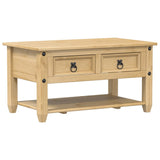 Coffee Table with Drawers Corona 85x50x45 cm Solid Wood Pine 4002772