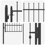 Fence Gate HORST 100 x 150 cm Metal Black Lockable 42034046