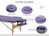 Portable Massage Bed, Folding Spa Beauty Massage Table with 2 Sections, Carry Bag and Wooden Frame, T3398P330348