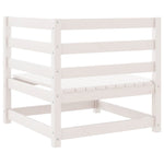 Garden Corner Sofa White Solid Wood Pine 805661