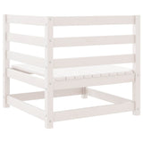 Garden Corner Sofa White Solid Wood Pine 805661
