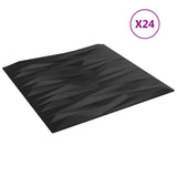 Wall Panels 24 pcs Black 50x50 cm XPS 6 m Stone 356941