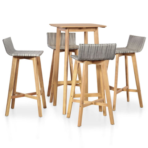 5 Piece Outdoor Dining Set Solid Acacia Wood 44221