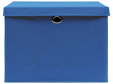 Storage Boxes with Covers 10 pcs 28x28x28 cm Blue 325198