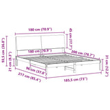 Bed frame Brown and dark grey 180 x 200 cm Solid pine wood 3394364