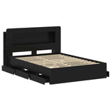 Bed Frame with Storage Black 160 x 200 cm Engineered Wood 3434058