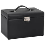 ZNTS Jewellery Box 3-Layer with Mirror Lockable Black 26x18x17.5 cm 4103559