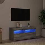 TV Cabinet with LED Lights Grey Sonoma 90x35x40 cm 815676