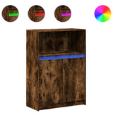 Sideboard with LED Smoked Oak 72x34x100 cm Engineered Wood 852163