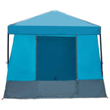 Camping Tent Set Folding 2 pcs Blue Taffeta and Fabric 3337171
