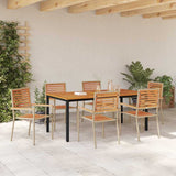 Garden Dining Set 7 pcs Beige Poly Rattan 3365504