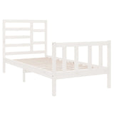 Bed Frame without Mattress White Solid Wood 90x190 cm Single 3105891