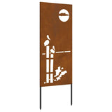 Garden Privacy Screen Rusty 50 x 140 cm Weathering steel 876321